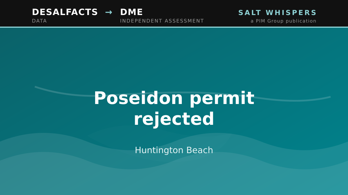 Poseidon permit rejected, Huntington Beach