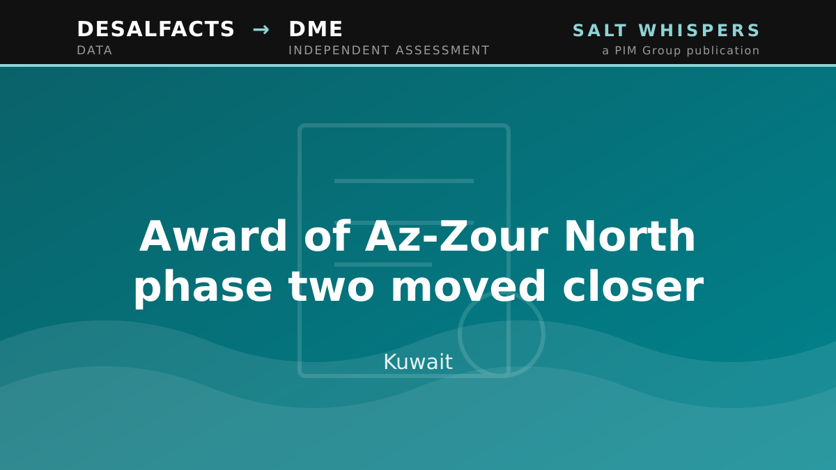 Award of Az-Zour North phase two moved closer, Kuwait