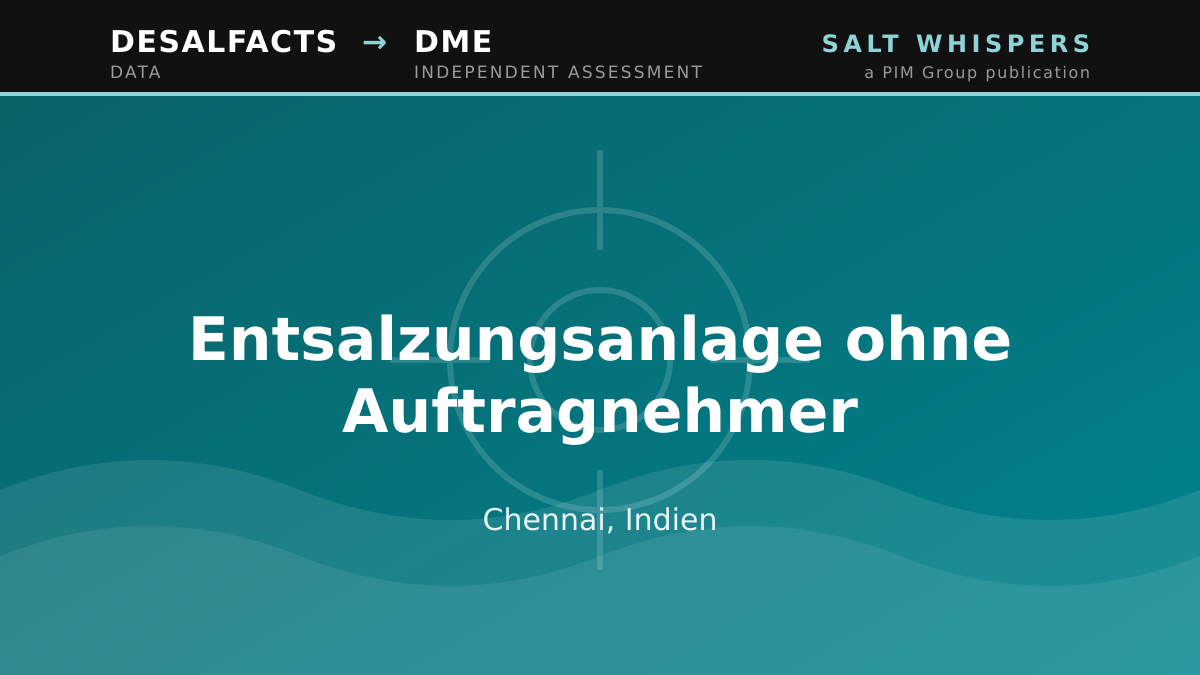 Entsalzungsanlage ohne Auftragnehmer, Chennai, Indien