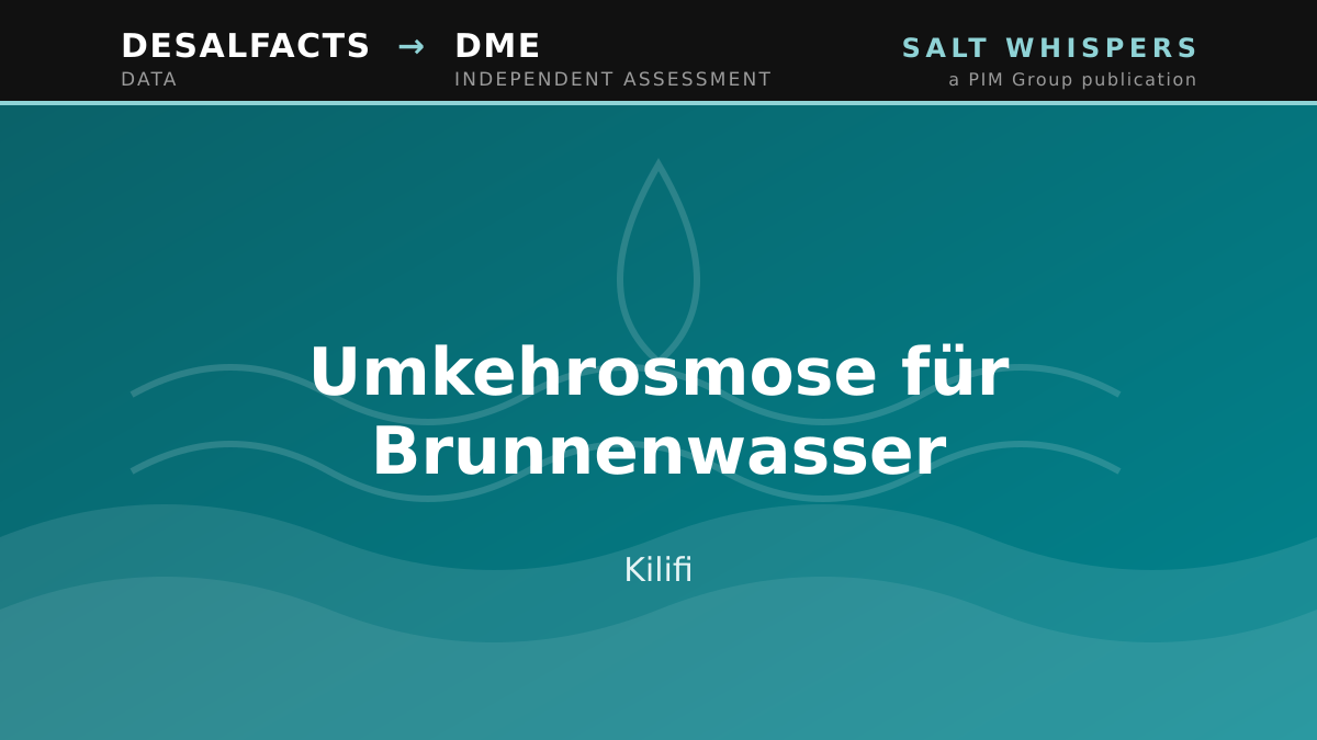 Umkehrosmose für Brunnenwasser, Kilifi