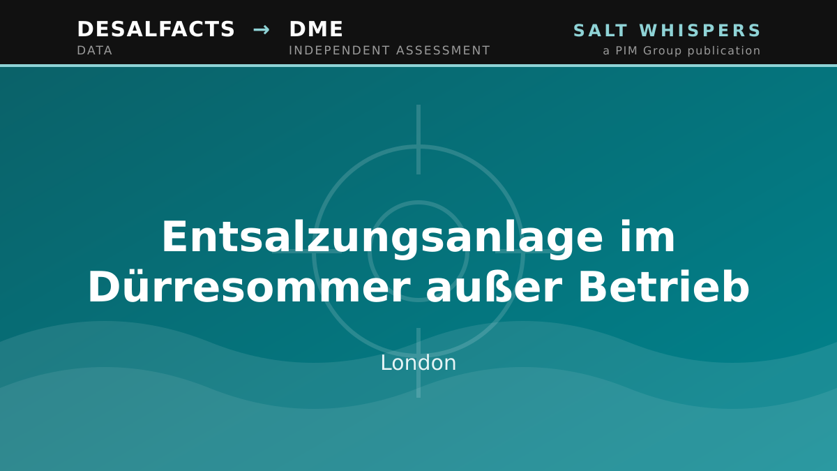 Entsalzungsanlage im Dürresommer außer Betrieb, London