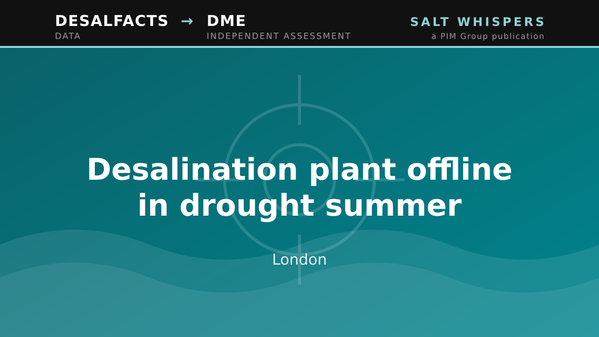 Desalination plant offline in drought summer, London