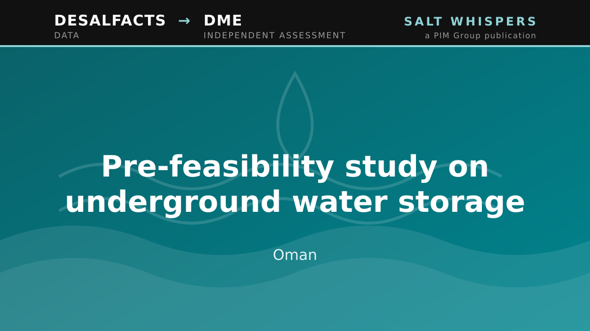 Pre-feasibility study on underground water storage, Oman