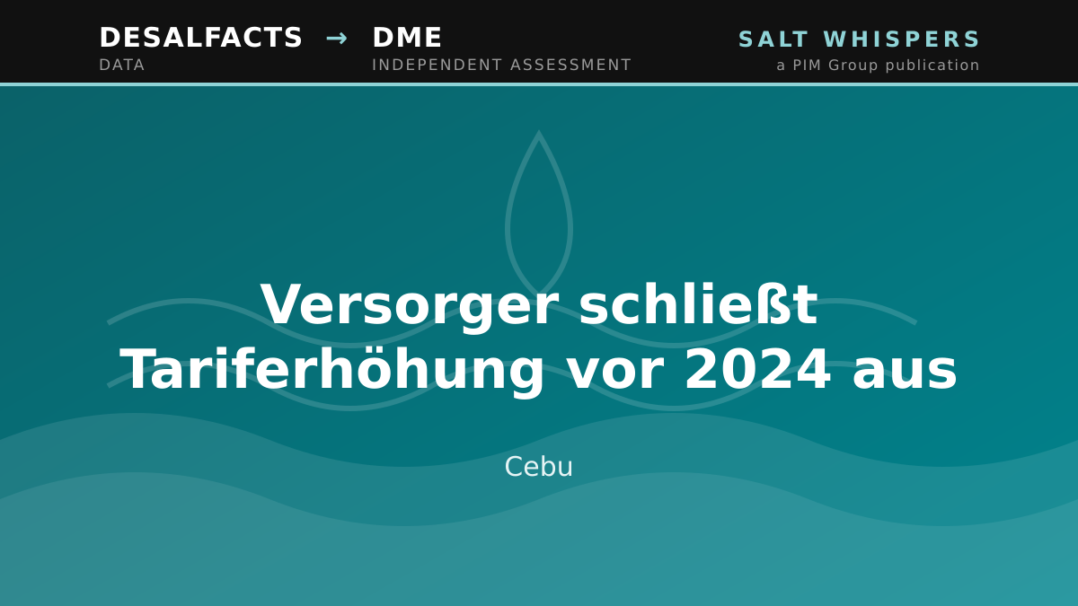 Versorger schließt Tariferhöhung vor 2024 aus, Cebu