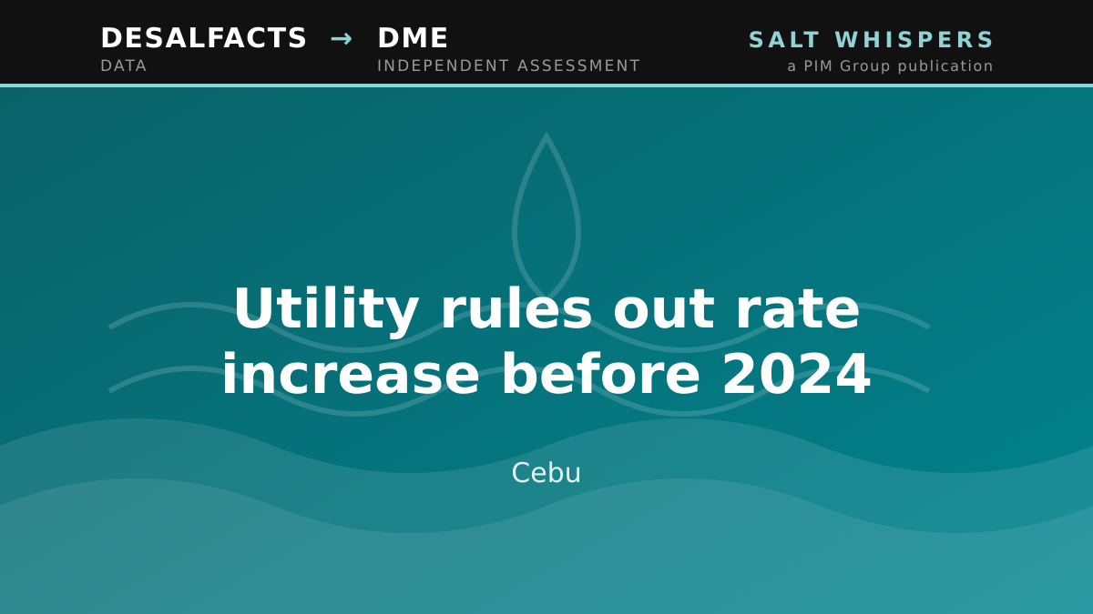 Utility rules out rate increase before 2024, Cebu