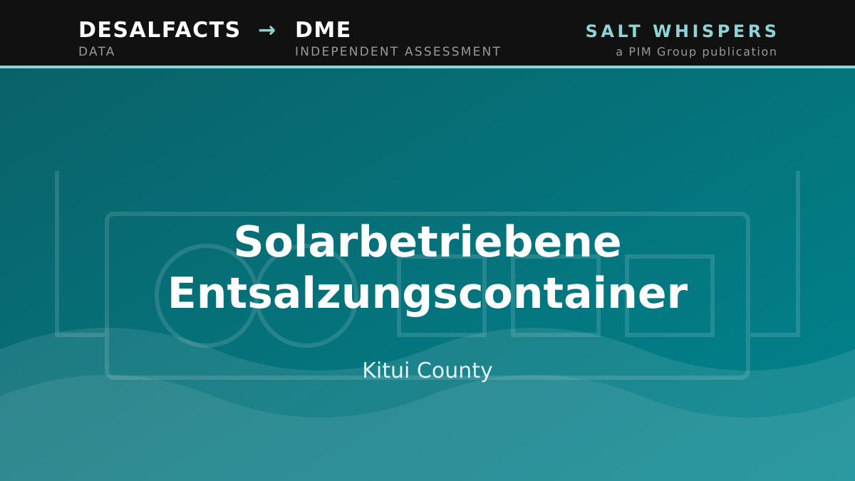 Solarbetriebene Entsalzungscontainer, Kitui County
