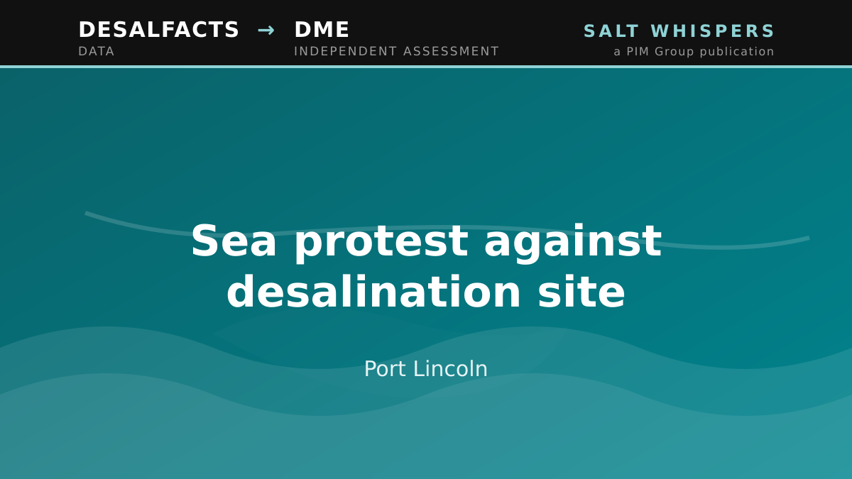 Sea protest against desalination site, Port Lincoln