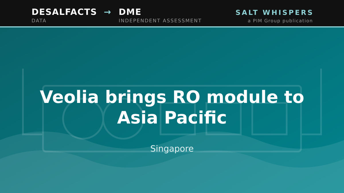 Veolia brings RO module to Asia Pacific, Singapore