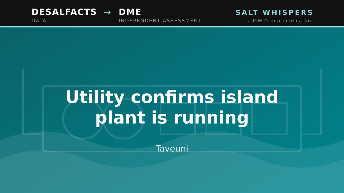 Utility confirms island plant is running, Taveuni