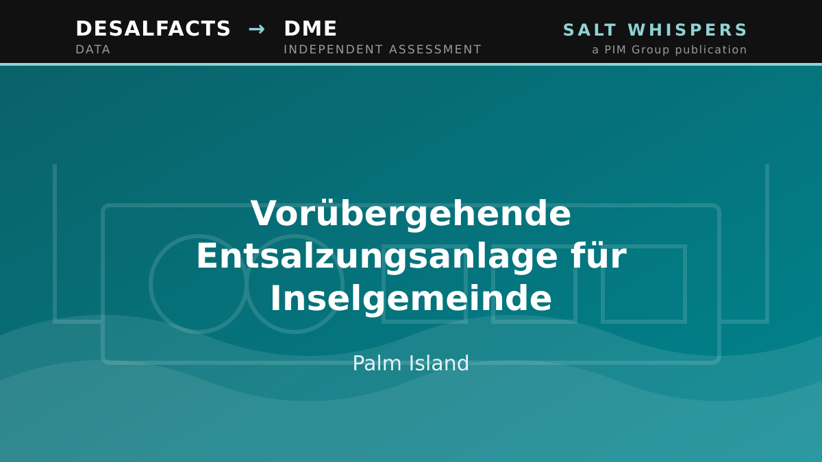 Vorübergehende Entsalzungsanlage für Inselgemeinde, Palm Island