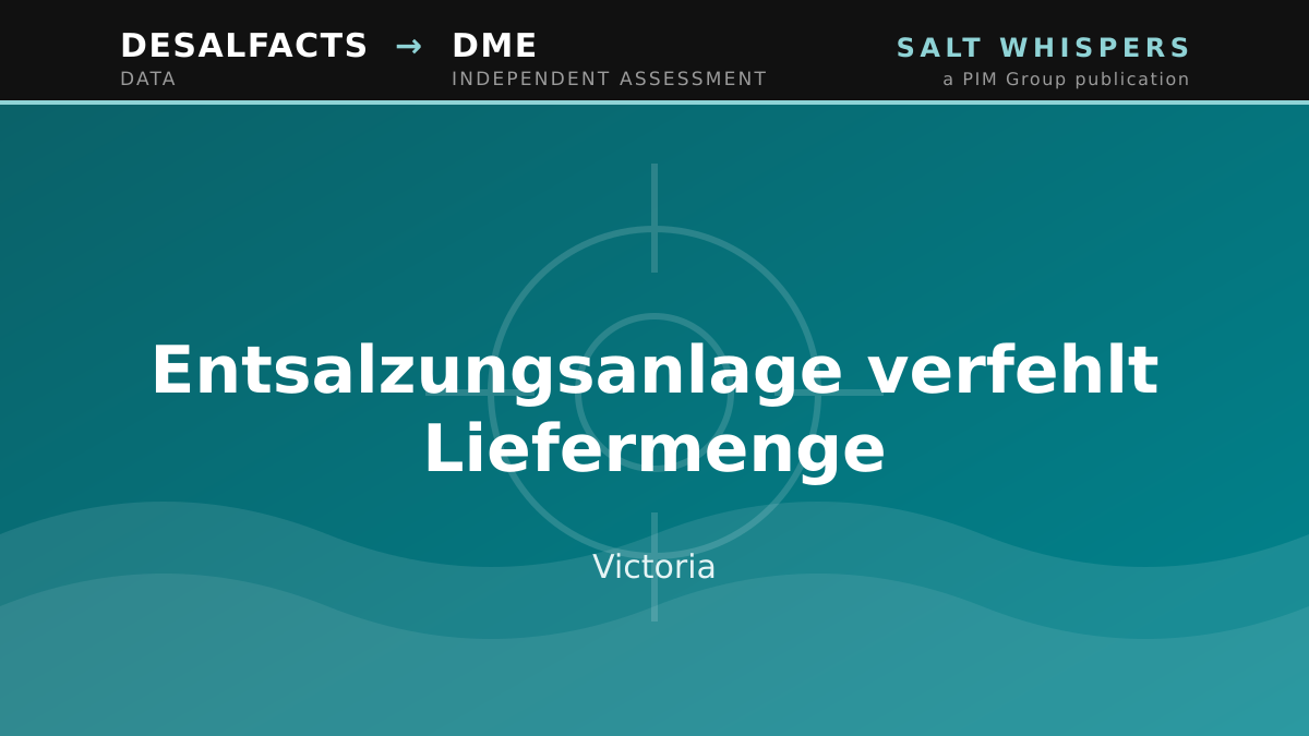 Entsalzungsanlage verfehlt Liefermenge, Victoria