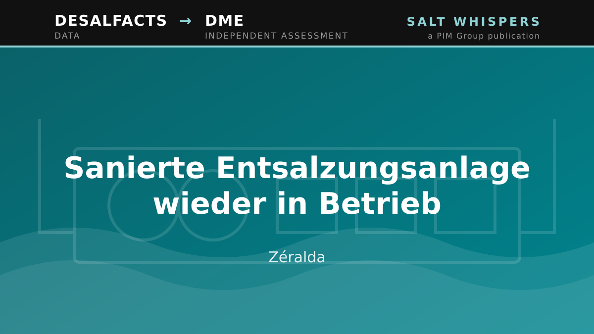 Sanierte Entsalzungsanlage wieder in Betrieb, Zéralda