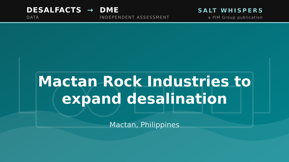 Mactan Rock Industries to expand desalination, Mactan, Philippines