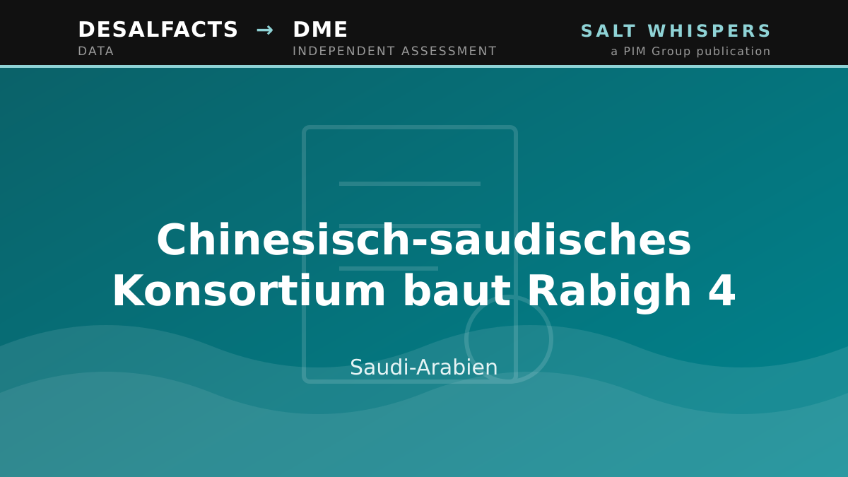 Chinesisch-saudisches Konsortium baut Rabigh 4, Saudi-Arabien
