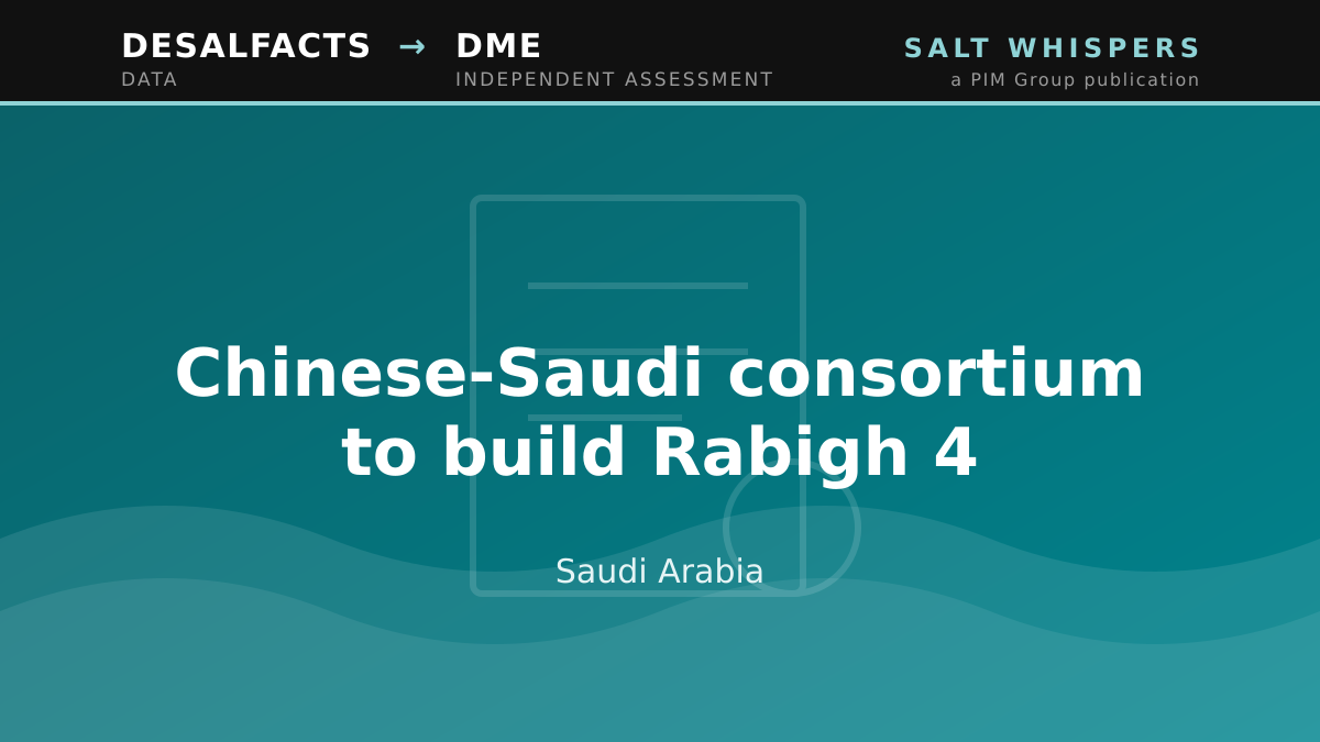Chinese-Saudi consortium to build Rabigh 4, Saudi Arabia