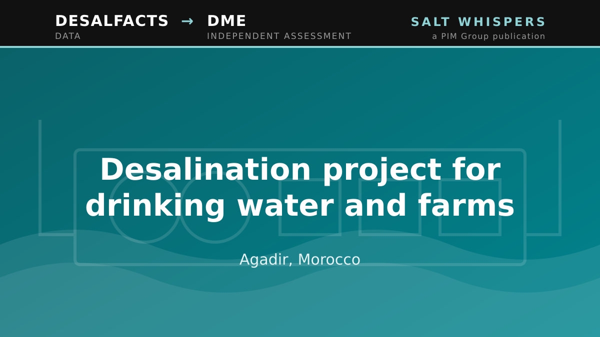Desalination project for drinking water and farms, Agadir, Morocco