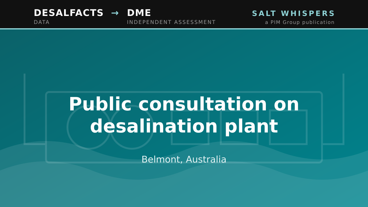 Public consultation on desalination plant, Belmont, Australia