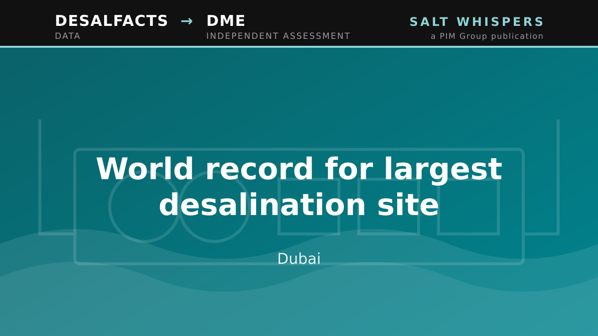 World record for largest desalination site, Dubai