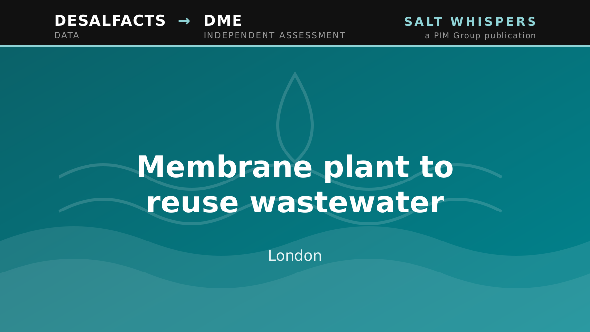 Membrane plant to reuse wastewater, London