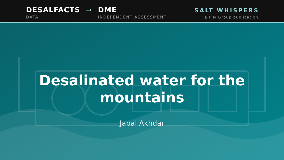 Desalinated water for the mountains, Jabal Akhdar
