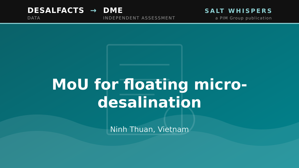 MoU for floating micro-desalination, Ninh Thuan, Vietnam