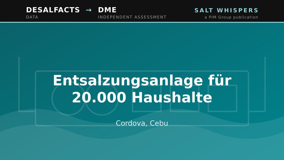 Entsalzungsanlage für 20.000 Haushalte, Cordova, Cebu