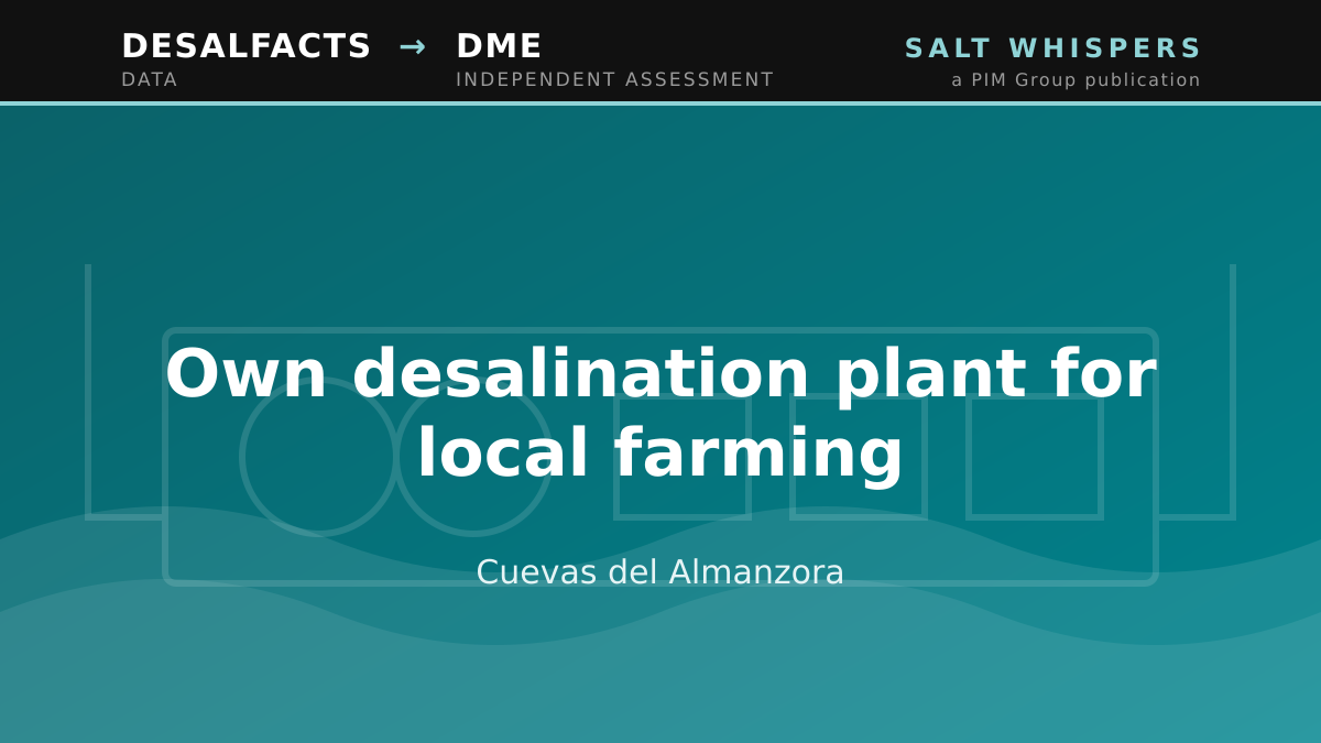 Own desalination plant for local farming, Cuevas del Almanzora