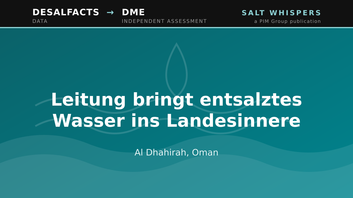 Leitung bringt entsalztes Wasser ins Landesinnere, Al Dhahirah, Oman