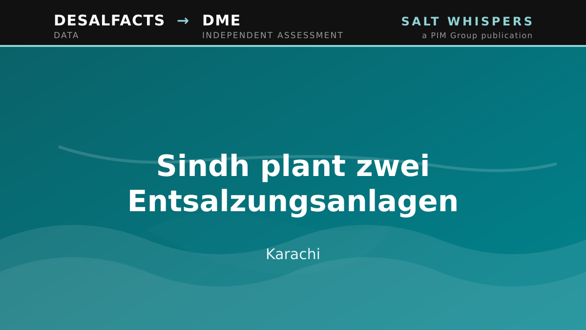 Sindh plant zwei Entsalzungsanlagen, Karachi
