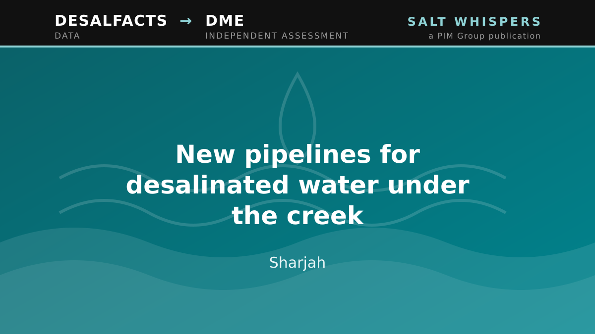 New pipelines for desalinated water under the creek, Sharjah
