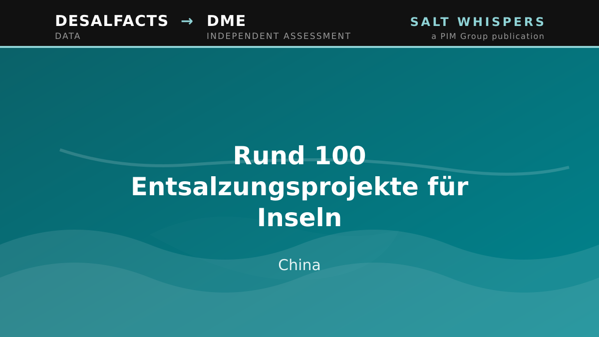 Rund 100 Entsalzungsprojekte für Inseln, China