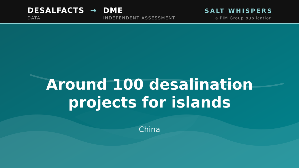 Around 100 desalination projects for islands, China