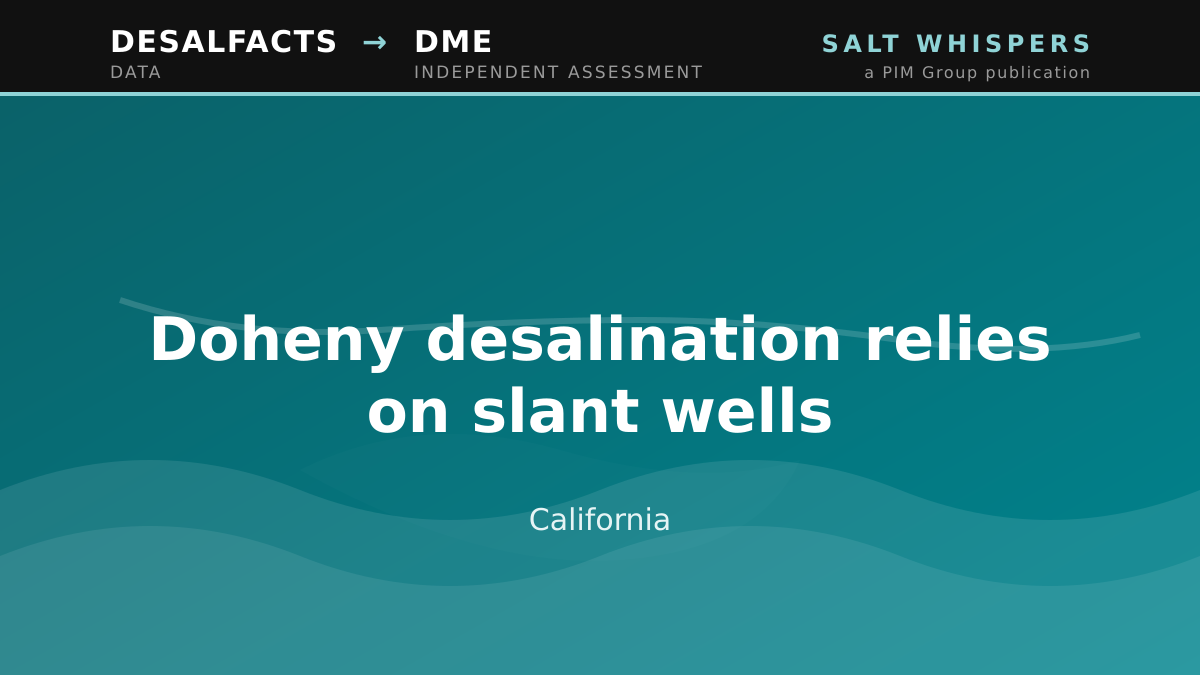 Doheny desalination relies on slant wells, California