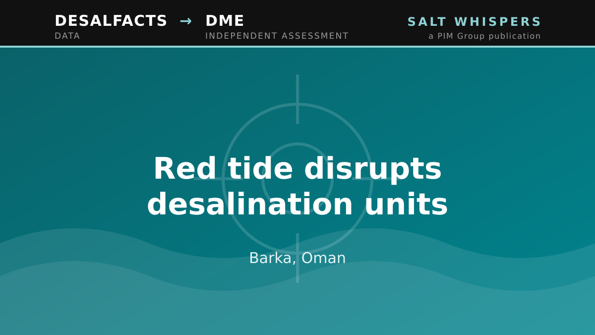 Red tide disrupts desalination units, Barka, Oman
