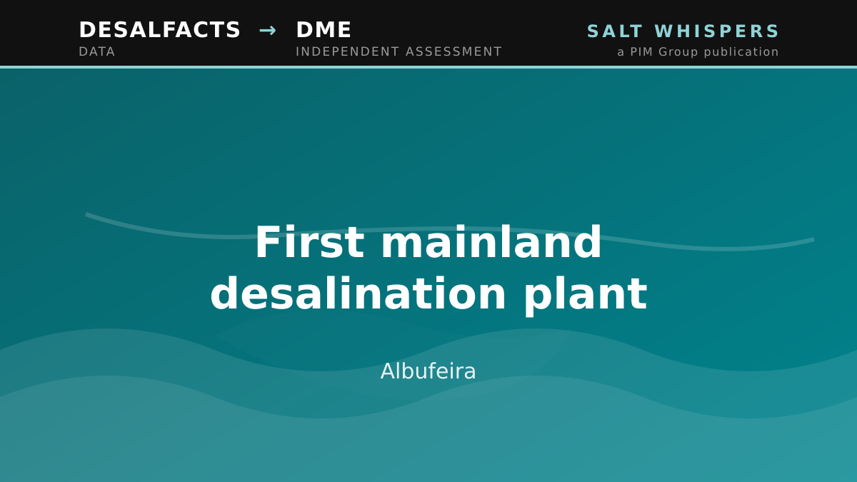 First mainland desalination plant, Albufeira