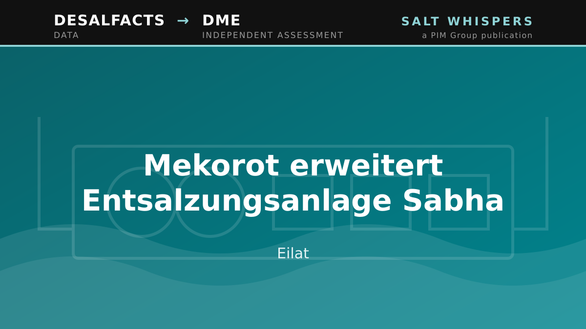 Mekorot erweitert Entsalzungsanlage Sabha, Eilat