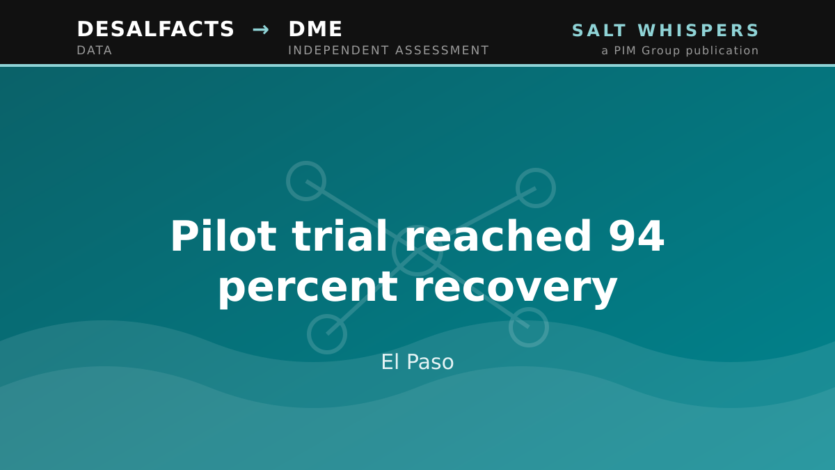 Pilot trial reached 94 percent recovery, El Paso