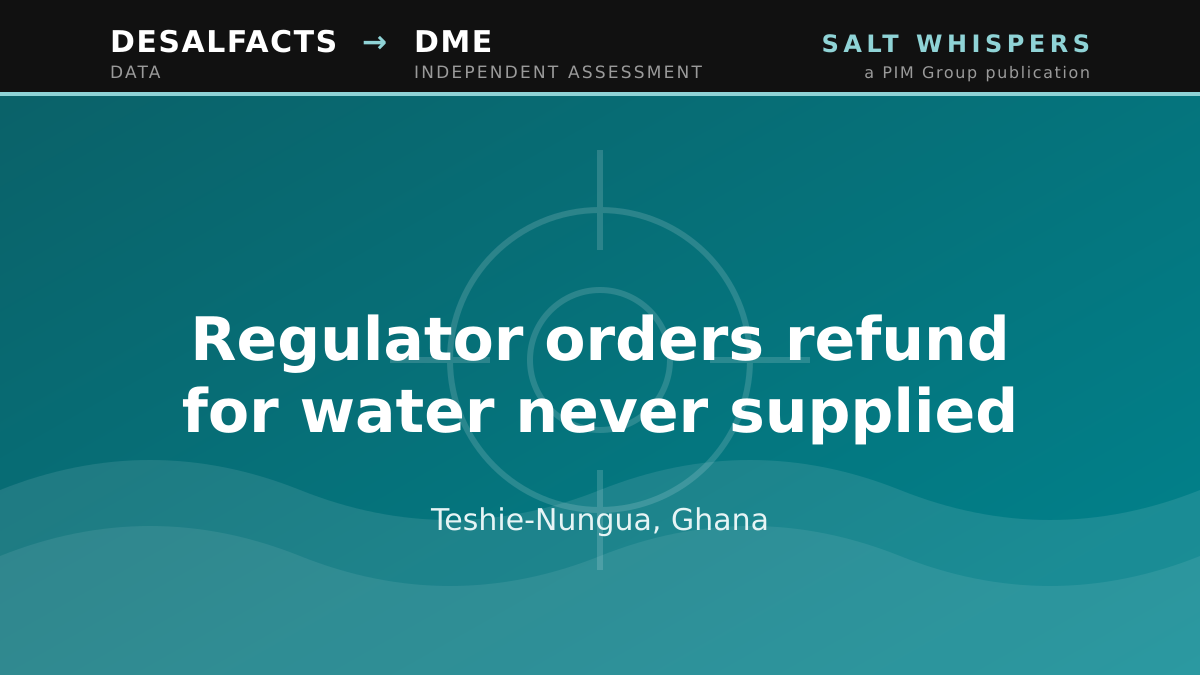 Regulator orders refund for water never supplied, Teshie-Nungua, Ghana