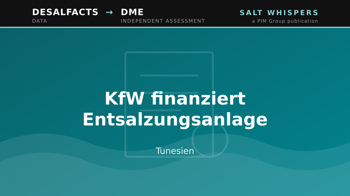 KfW finanziert Entsalzungsanlage, Tunesien