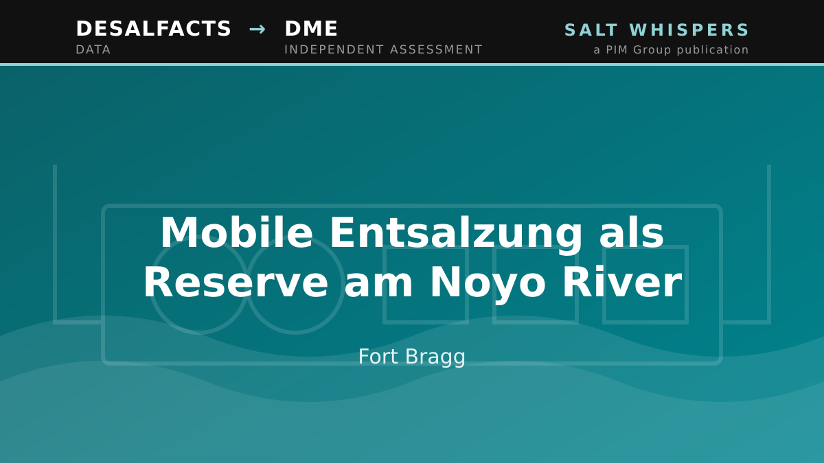 Mobile Entsalzung als Reserve am Noyo River, Fort Bragg