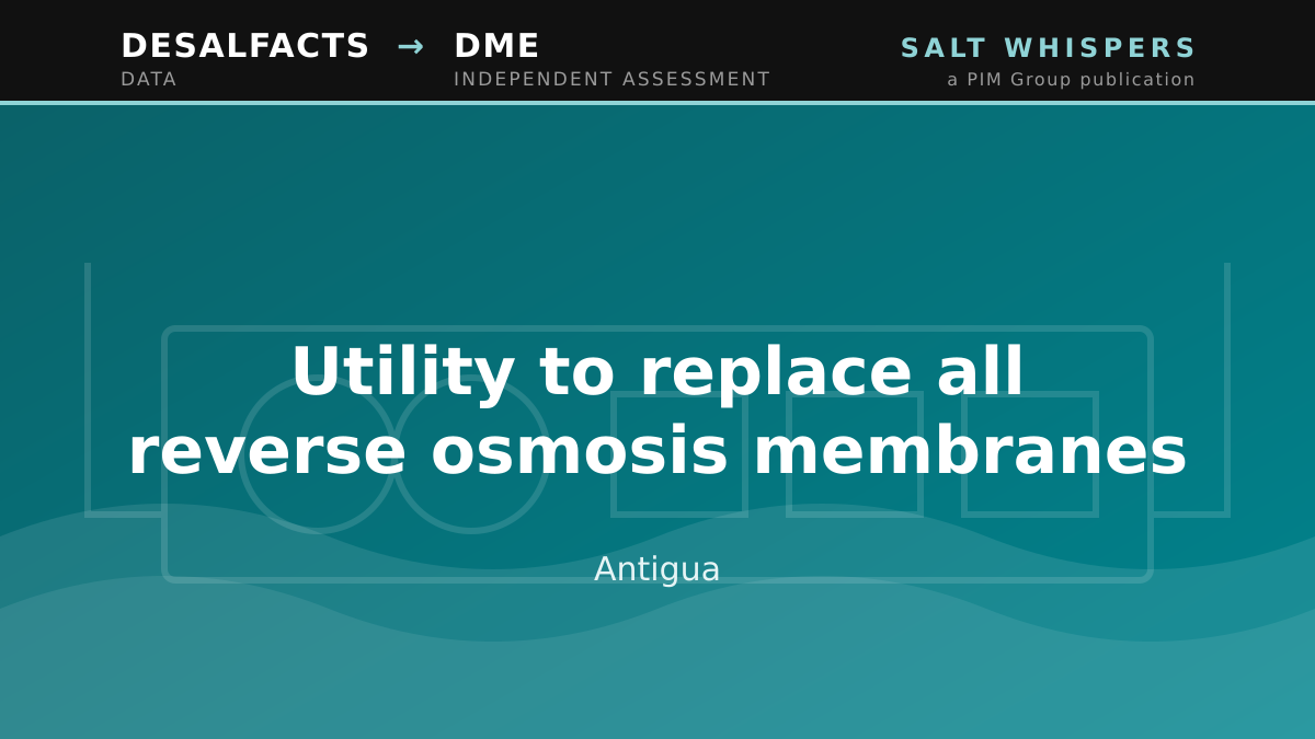 Utility to replace all reverse osmosis membranes, Antigua