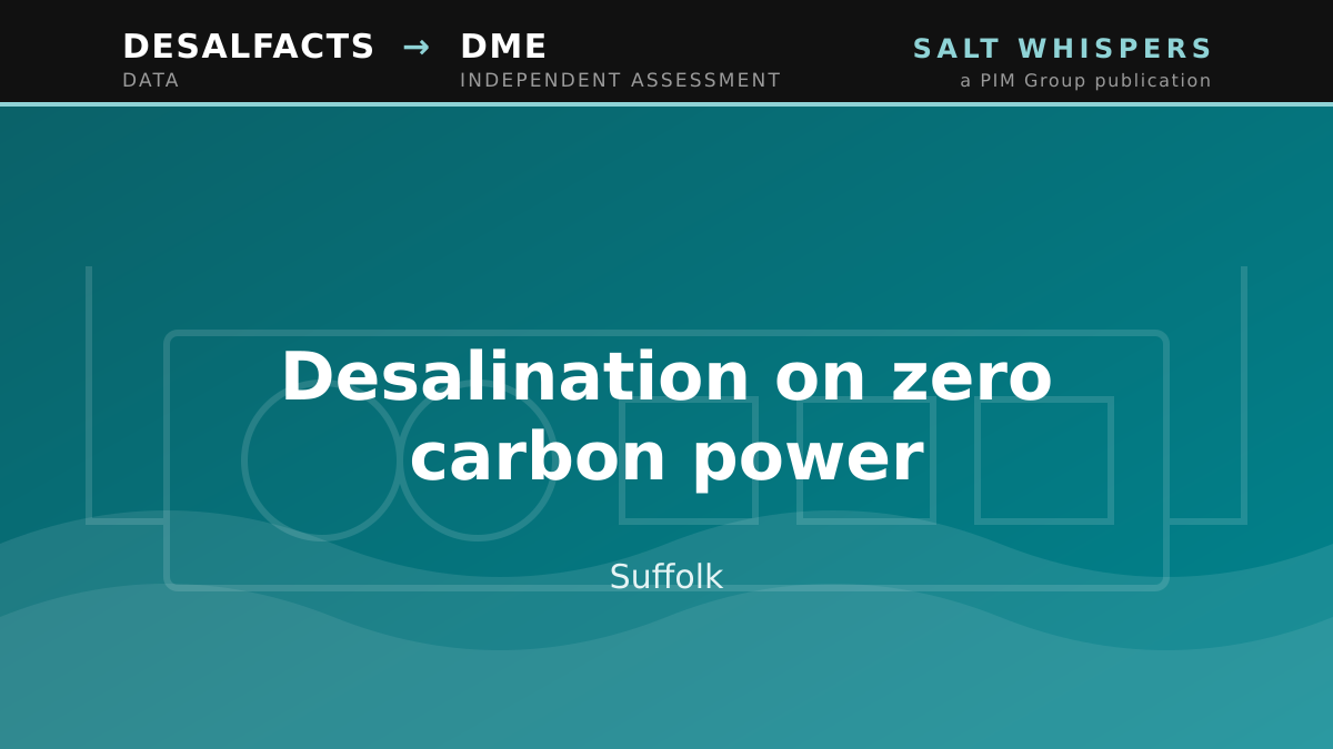 Desalination on zero carbon power, Suffolk
