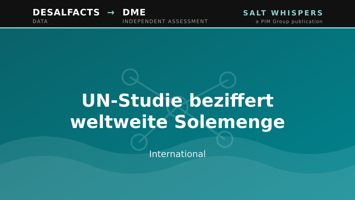 UN-Studie beziffert weltweite Solemenge, International
