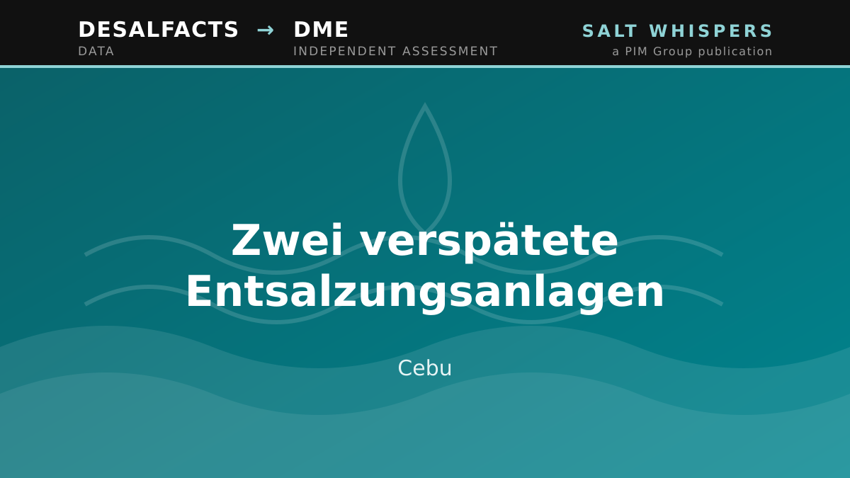 Zwei verspätete Entsalzungsanlagen, Cebu