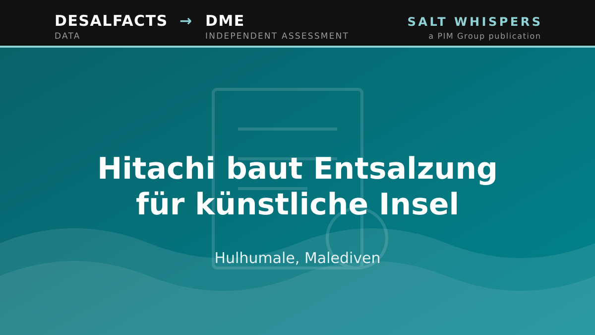 Hitachi baut Entsalzung für künstliche Insel, Hulhumale, Malediven