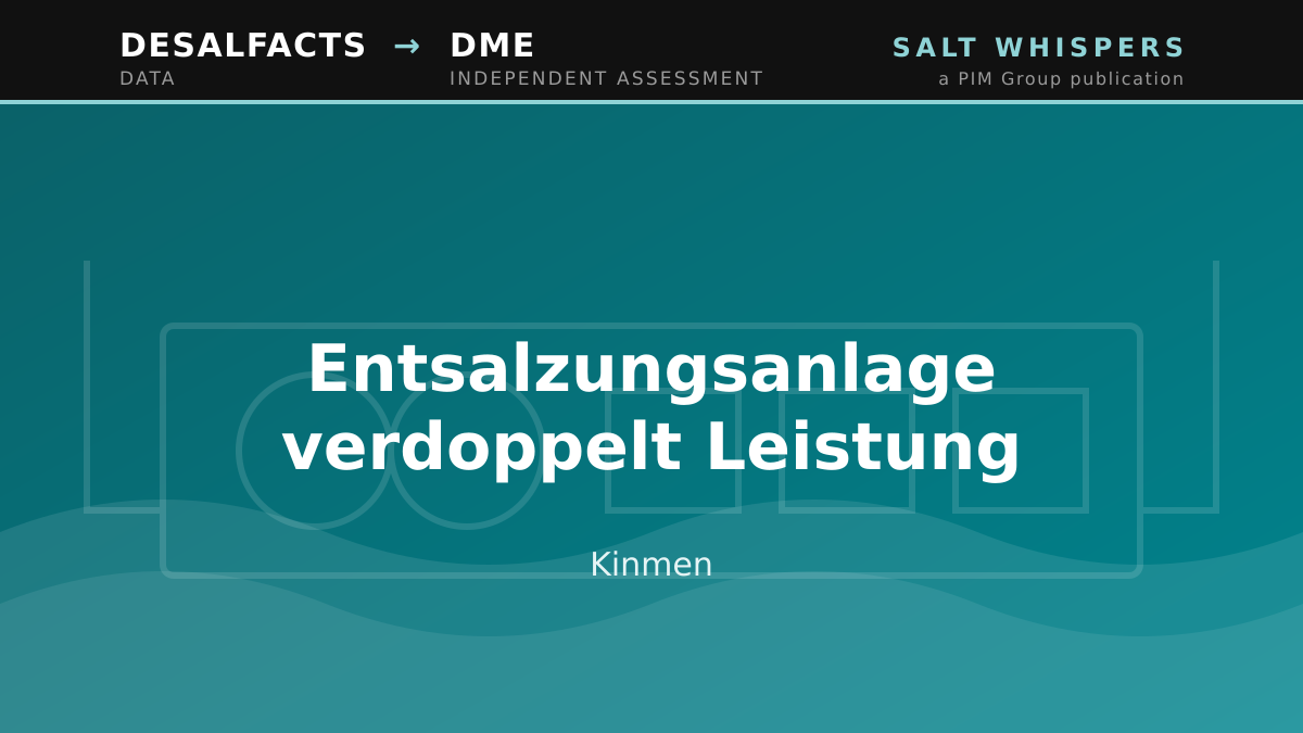 Entsalzungsanlage verdoppelt Leistung, Kinmen