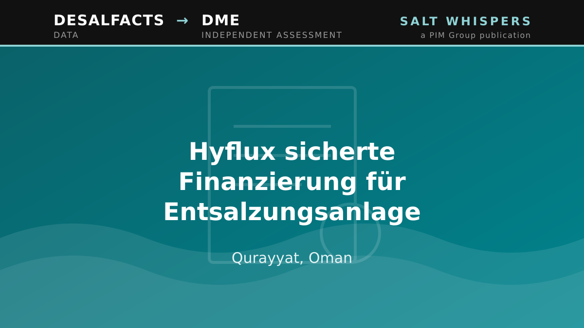Hyflux sicherte Finanzierung für Entsalzungsanlage, Qurayyat, Oman