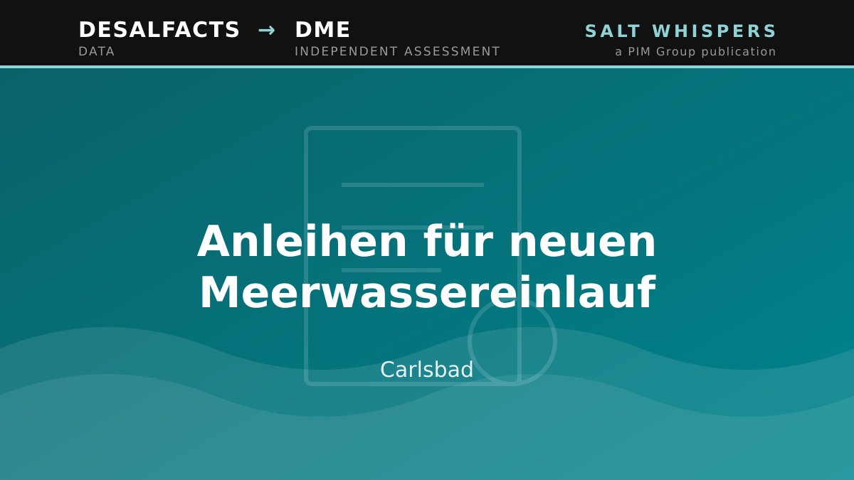 Anleihen für neuen Meerwassereinlauf, Carlsbad