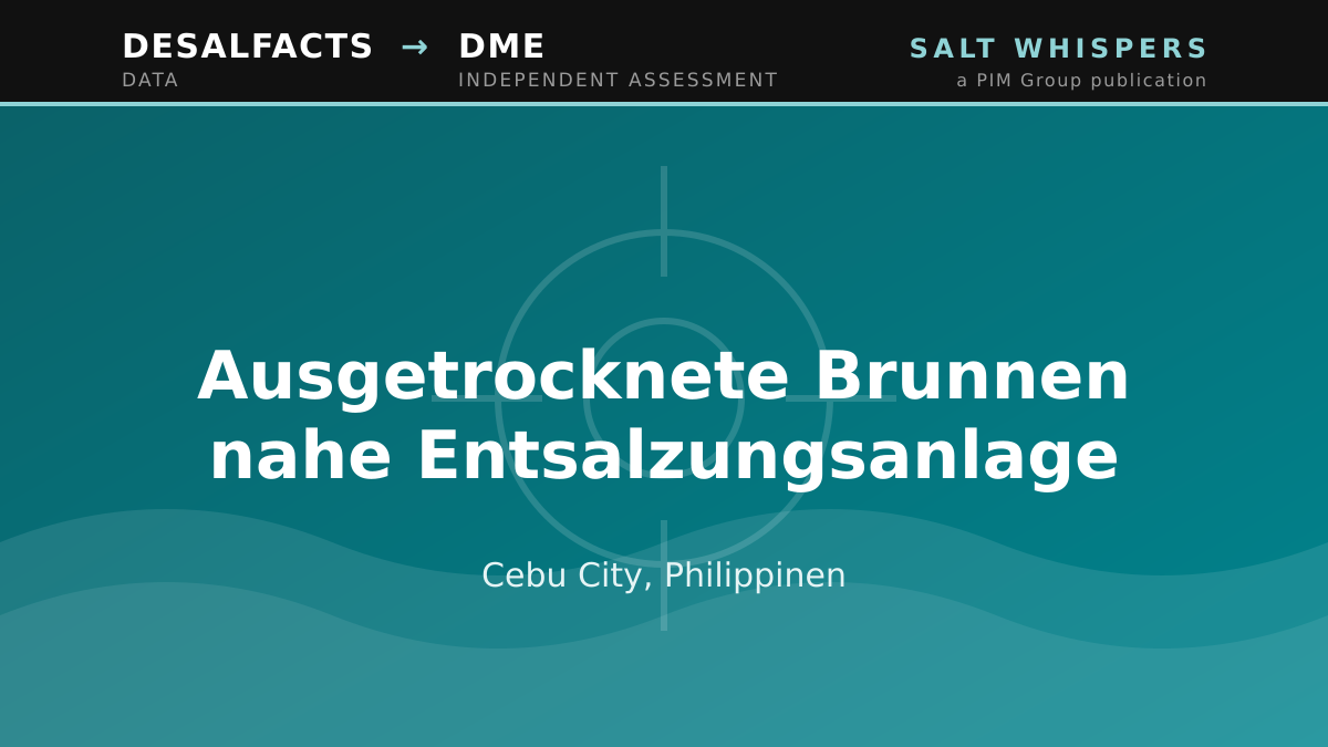 Ausgetrocknete Brunnen nahe Entsalzungsanlage, Cebu City, Philippinen