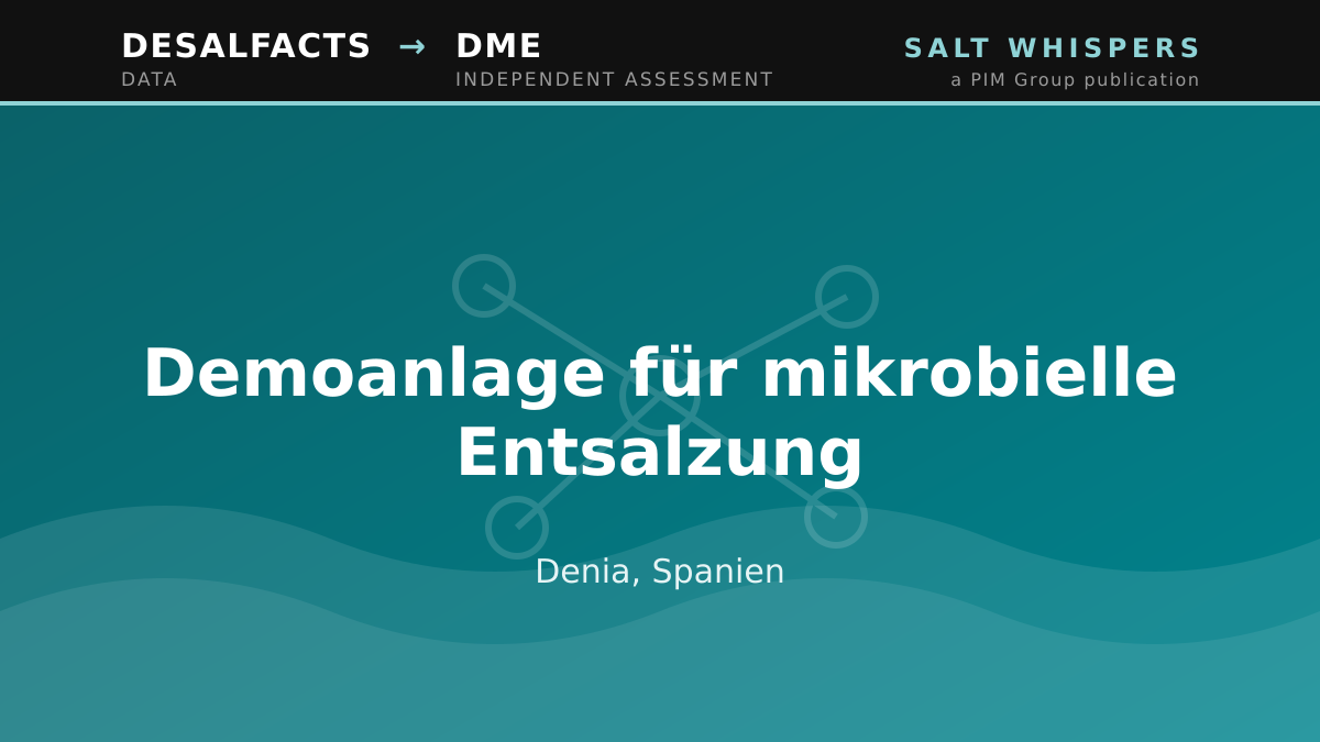 Demoanlage für mikrobielle Entsalzung, Denia, Spanien